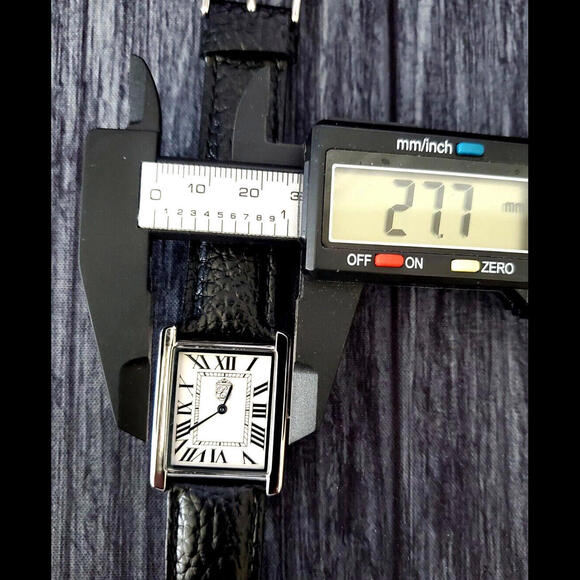 Iconic Pierre Lucerne 1888 Men Classic Tank Watch Black Band - Picture 14 of 15